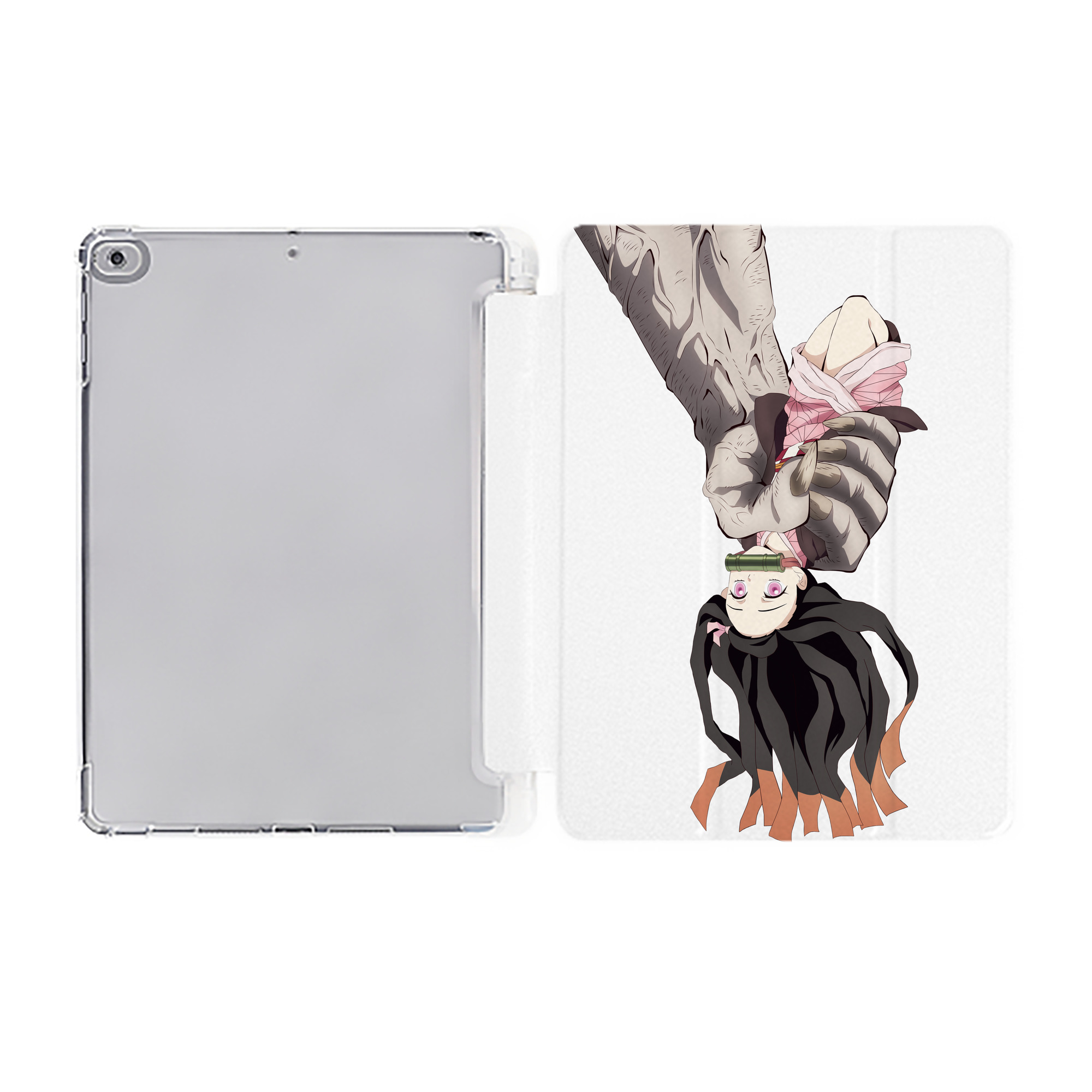 （画像用） 鬼滅の刃（きめつのやいば）竈門 禰󠄀豆子／かまど ねずこ Kamado Nezuko IPad ケース ペン収納付き 三つ折りスタンド PUレザー×シリコン 対応機種9.5/10.5/10.9インチ